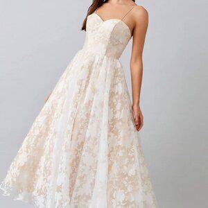 Midi strapless formal wedding dress.Prom party wedding guest special occasion